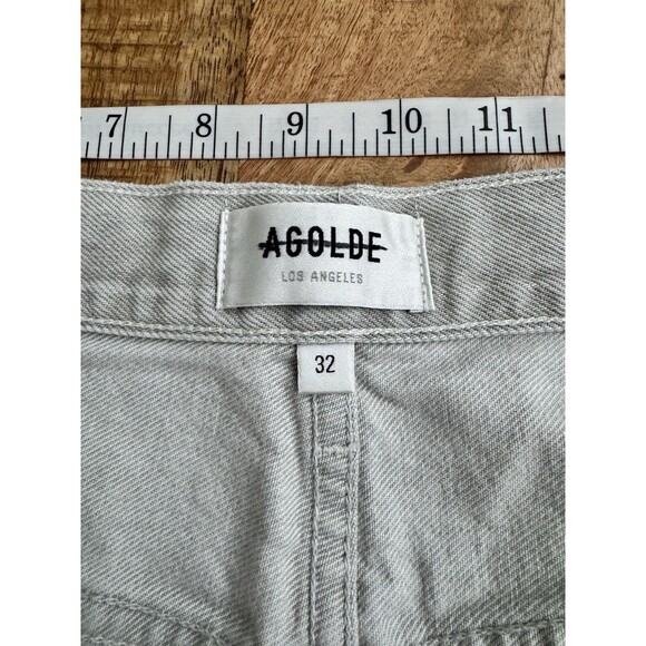 Agolde Women's Pale Gray Ballon Jeans Barrell Style Organic Cotton 32 USA - Picture 6 of 12